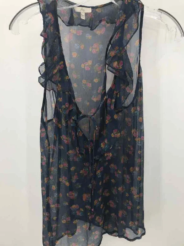 Pre-Owned Joie Blue Size Small Floral Tank Top cold shoulder tank