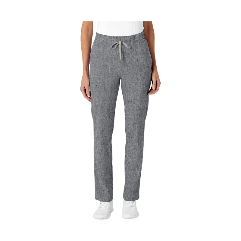 WonderWink Women's High Waist Slim Leg Scrub Pant - Grey Heather Chic Faux Leather Pants