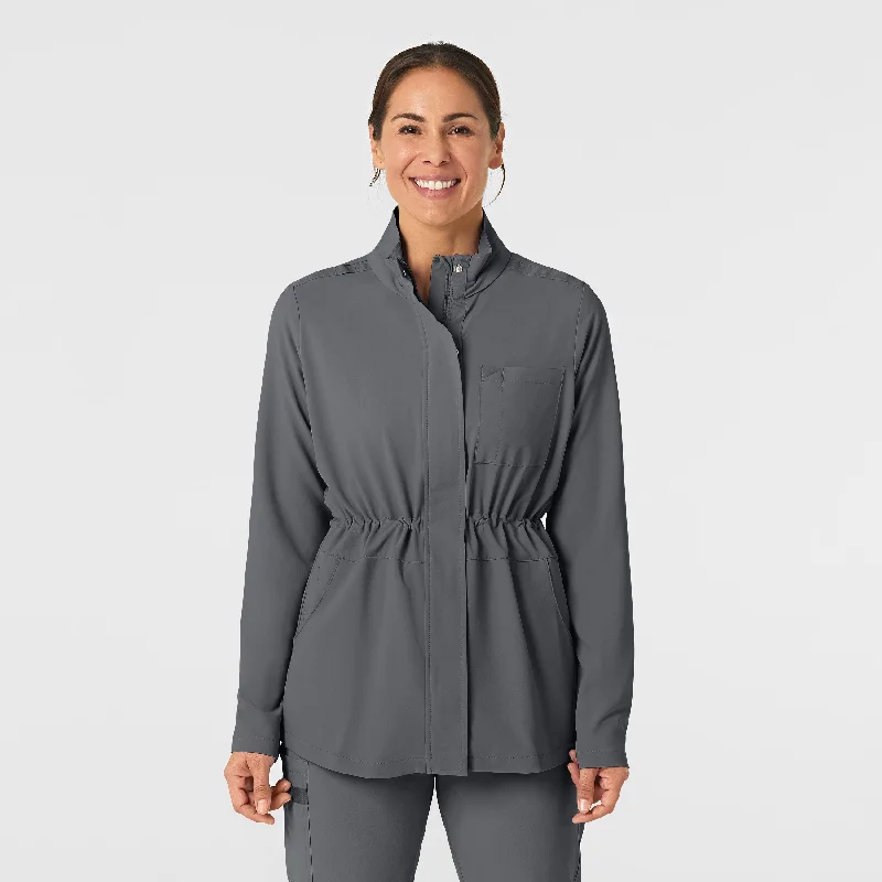 RENEW Women's Convertible Hood Fashion Jacket - Pewter Appliqued Jacket Beaded Jacket Sequined Jacket