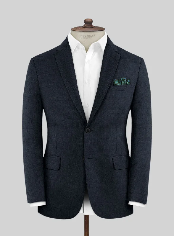 Lanificio Zegna Electa Oili Blue Checks Wool Jacket Cotton Jacket Linen Jacket Terry Jacket