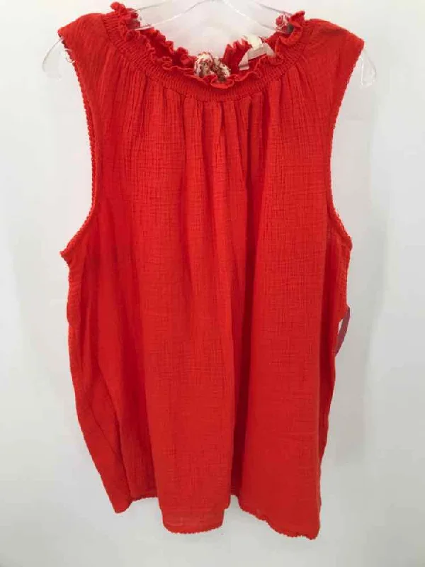 Pre-Owned Matilda Jane Orange Size Large Tank Top ribbed tank top