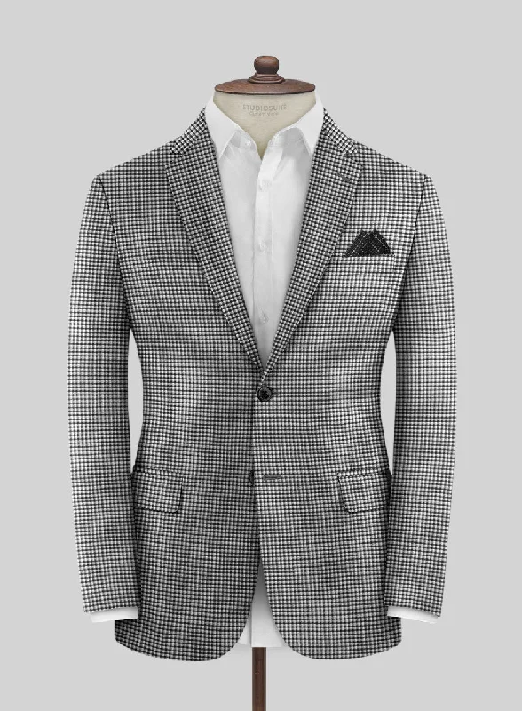 Reda Beltra Black Checks Wool Jacket Corduroy Jacket Velvet Jacket Brocade Jacket