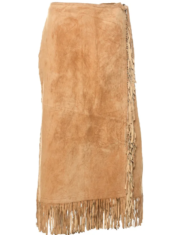 Suede Maxi Skirt - L lace skirt romantic