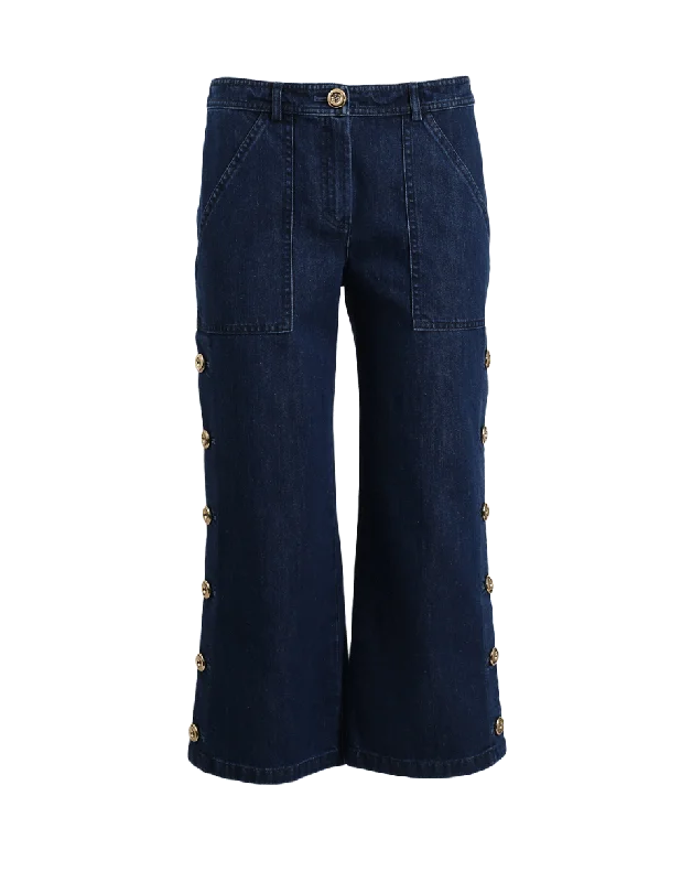 Denim Cargo Pant Wide-Legged Palazzos