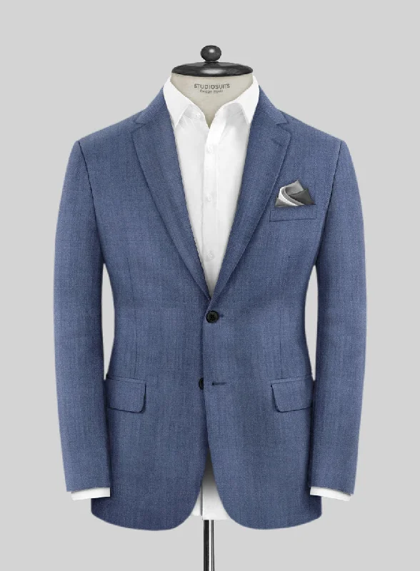 Caccioppoli Sun Dream Angres Dusk Blue Wool Jacket Appliqued Jacket Beaded Jacket Sequined Jacket