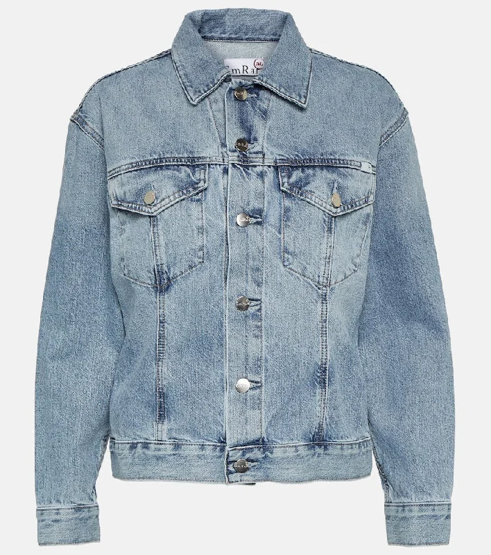 AG Jeans x EmRata Bell denim jacket Nylon Fabric Polyester Fabric Spandex Fabric