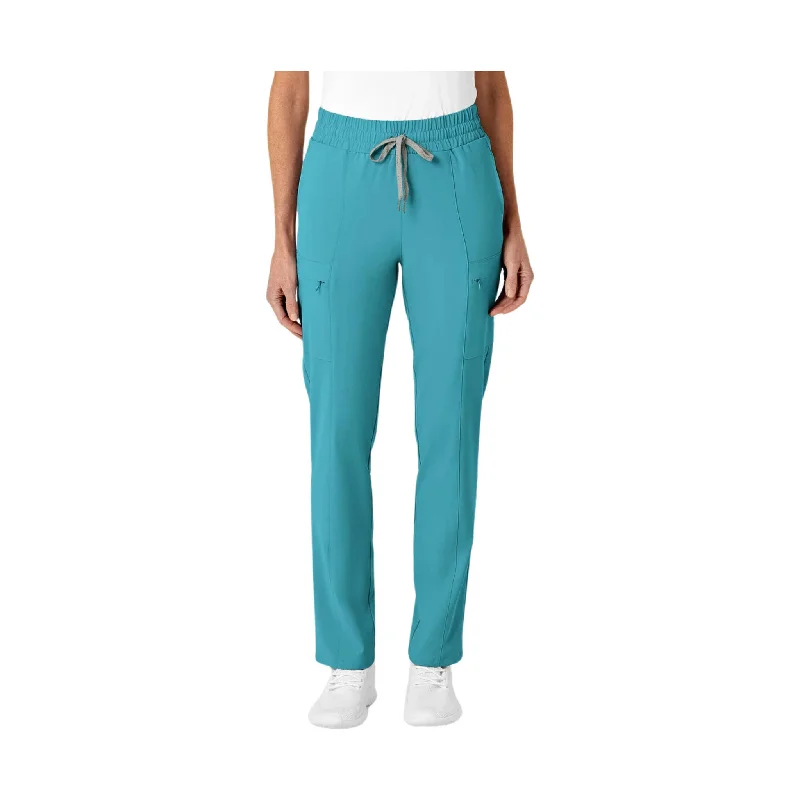WonderWink Women's High Waist Slim Leg Scrub Pant - Teal Blue - ONLINE STORE CREDIT/EXCHANGE ONLY Warm Wool Trousers