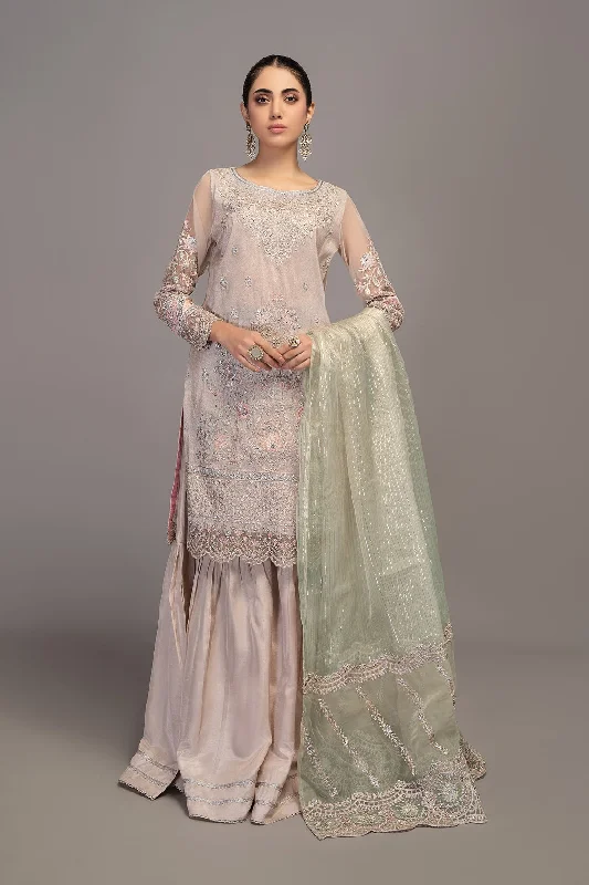 Embellished Pink Sharara Kameez Pakistani Party Dresses Chiffon Maxi Beach