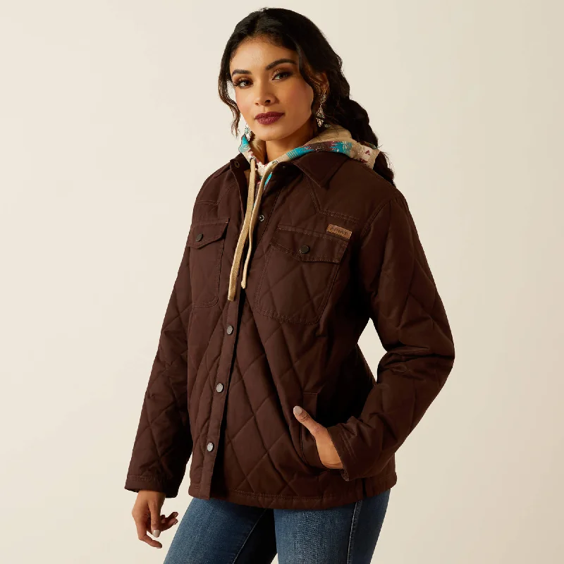 Women's Ariat Grizzly Quilted Barn Jacket #10052401 Tailored Jacket Straight Jacket A-Line Jacket