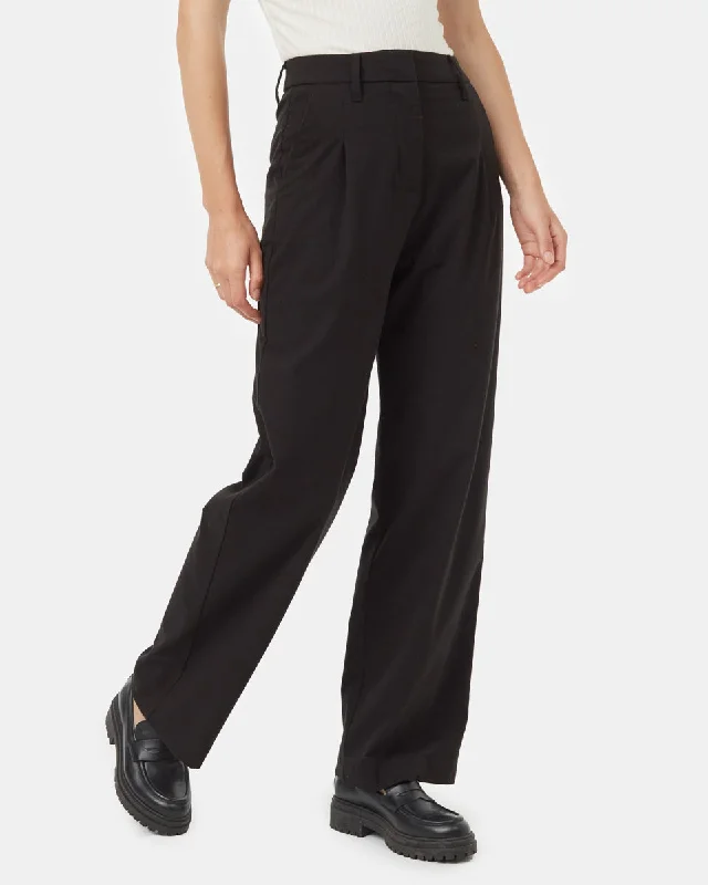 Soft EcoTwill Pleat Front Pant Chic Checkered Pants