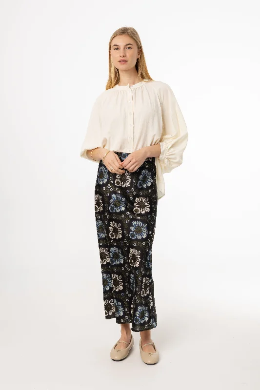 Green and Blue Printed Skirt seamless skirt comfort
