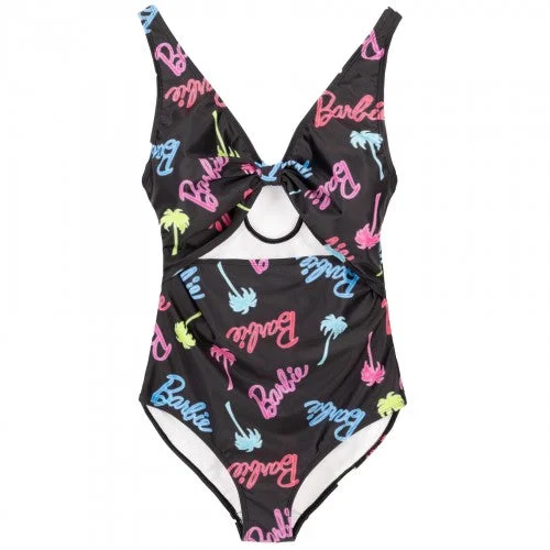 Barbie Womens/Ladies Palm Tree Logo One Piece Swimsuit Sporty Swimsuit Style