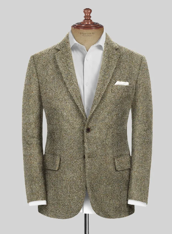 Harris Tweed Barley Brown Jacket Quilted Jacket Puffer Jacket Insulated Jacket