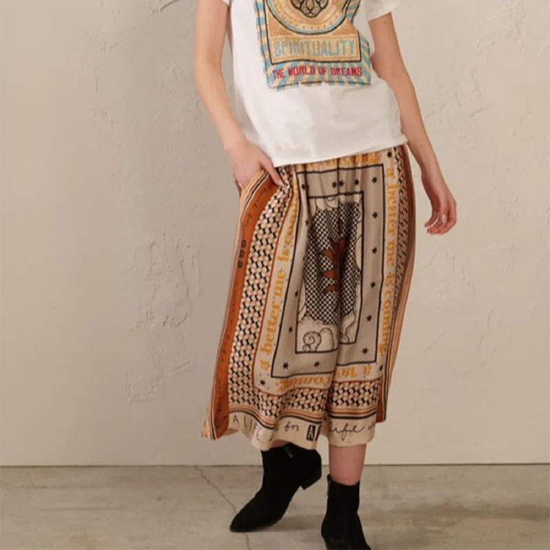 Rosalee Printed Skirt asymmetrical skirt cut