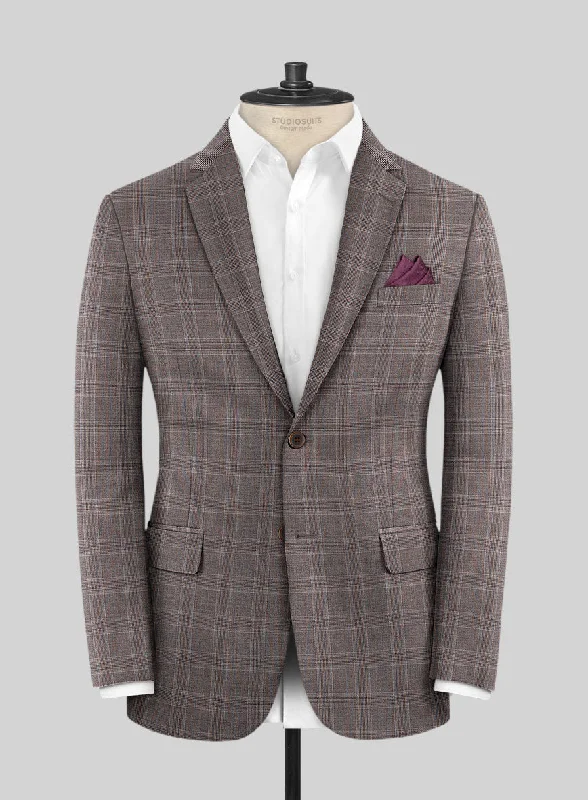 Lanificio Zegna Traveller Valen Brown Checks Wool Jacket Wool Jacket Cashmere Jacket Tweed Jacket