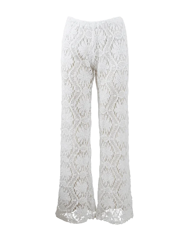 Lace Pull On Pant Casual Drawstring Pants