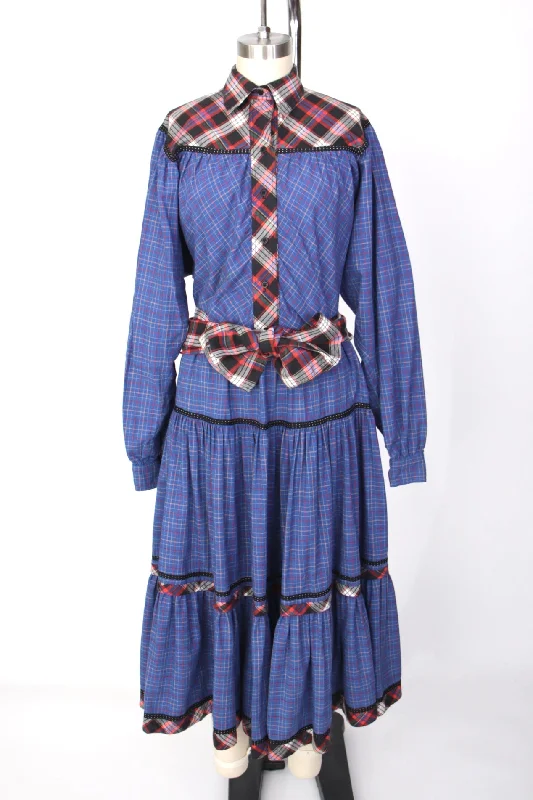 1980s Koos Van Den Akker Plaid Skirt Set chiffon skirt delicate