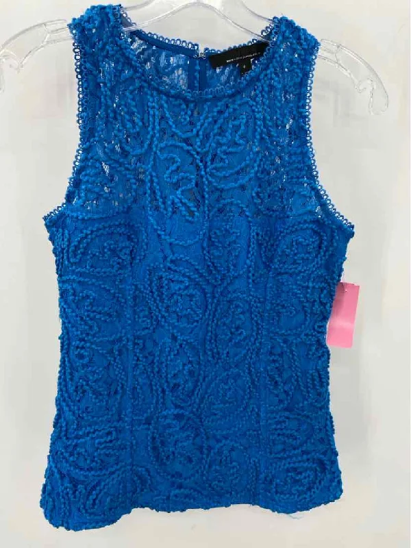 Pre-Owned WHBM Blue Size 0 Tank Top cold shoulder tank