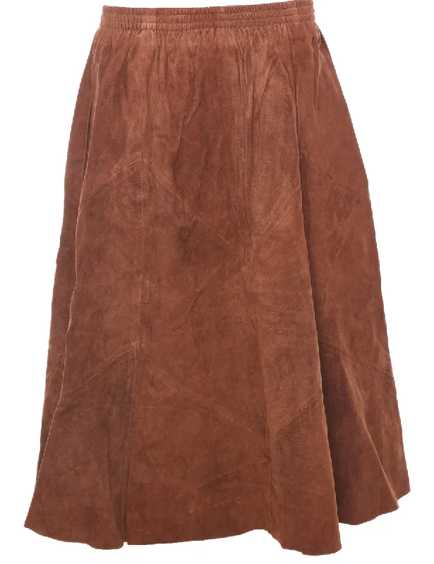 Suede Maxi Skirt - S summer skirt style