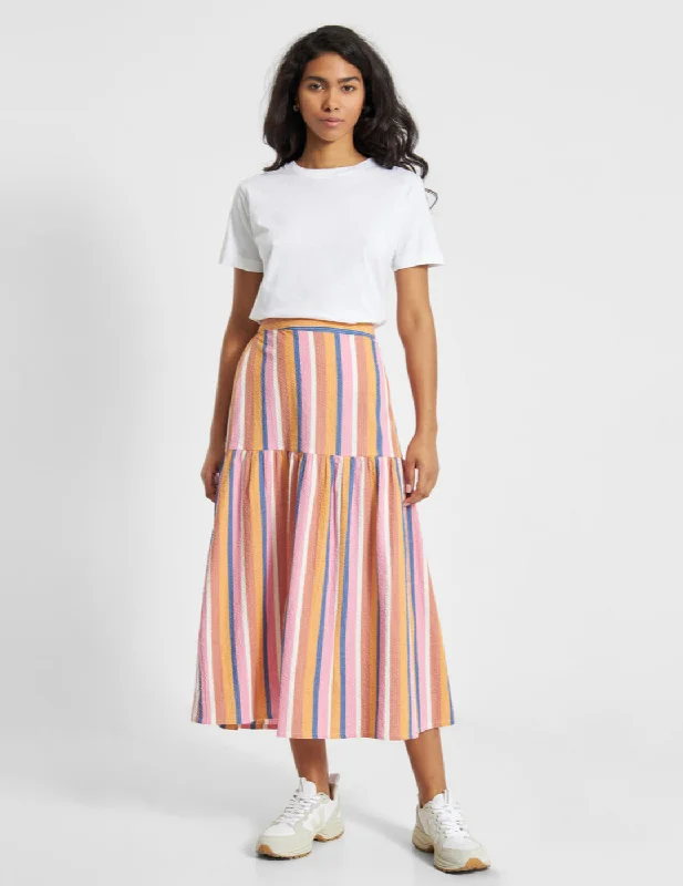 Skirt Finnhamn Stripe Multi Color leather skirt sleek
