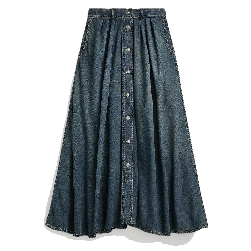 RRL By Ralph Lauren Womens Louisa Skirt Mid A Line Medium Indigo seamless skirt comfort