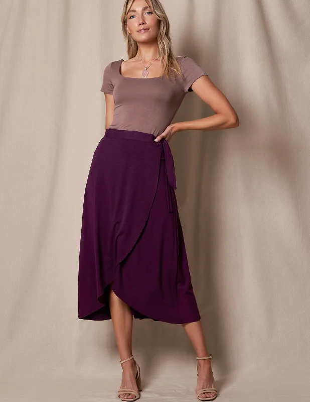 Bamboo / Organic Cotton Wrap Skirt - Plum lace skirt intricate