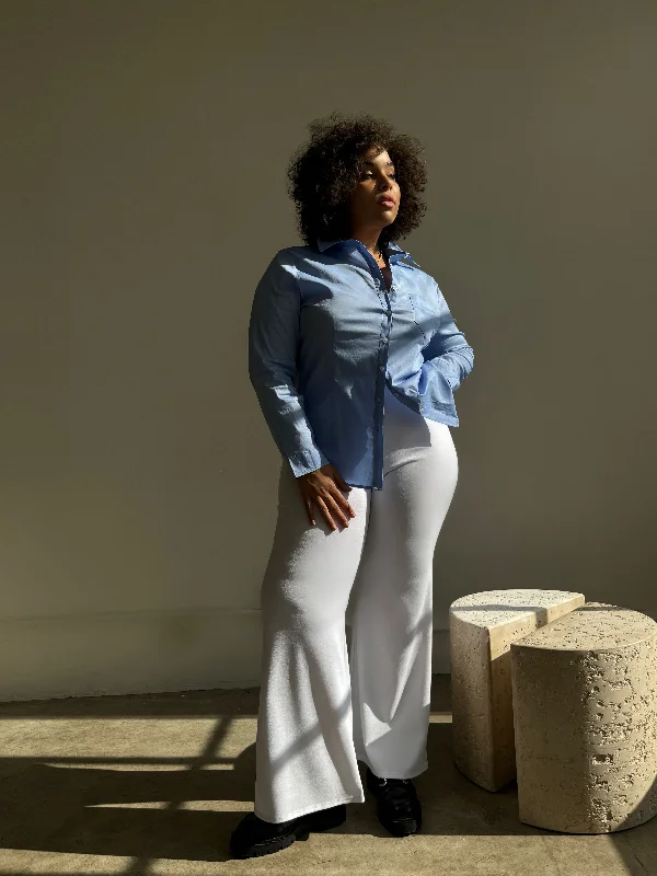 Plus Size Elastic Waist Gaucho Pants Chic Wool Trousers
