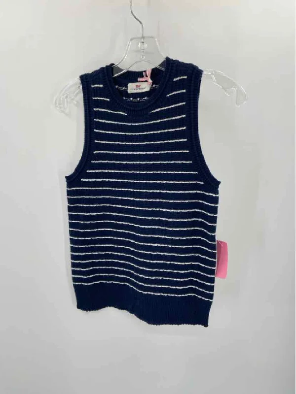 Pre-Owned Vineyard Vines Navy Size XS Knit Stripe Tank Top slim fit tank