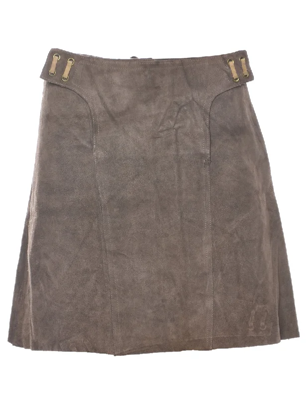 Suede A-line Skirt - M denim skirt fashionable