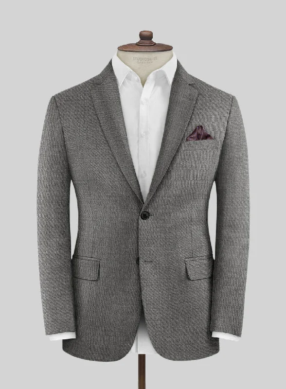 Lanificio Zegna Trofeo Sharkskin Gray Wool Jacket Fleece Jacket Down Jacket Parka