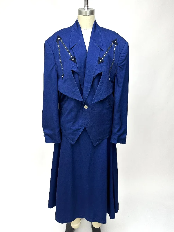 1980s Kansai O² Arrow Embellished Skirt Set breathable skirt fabric
