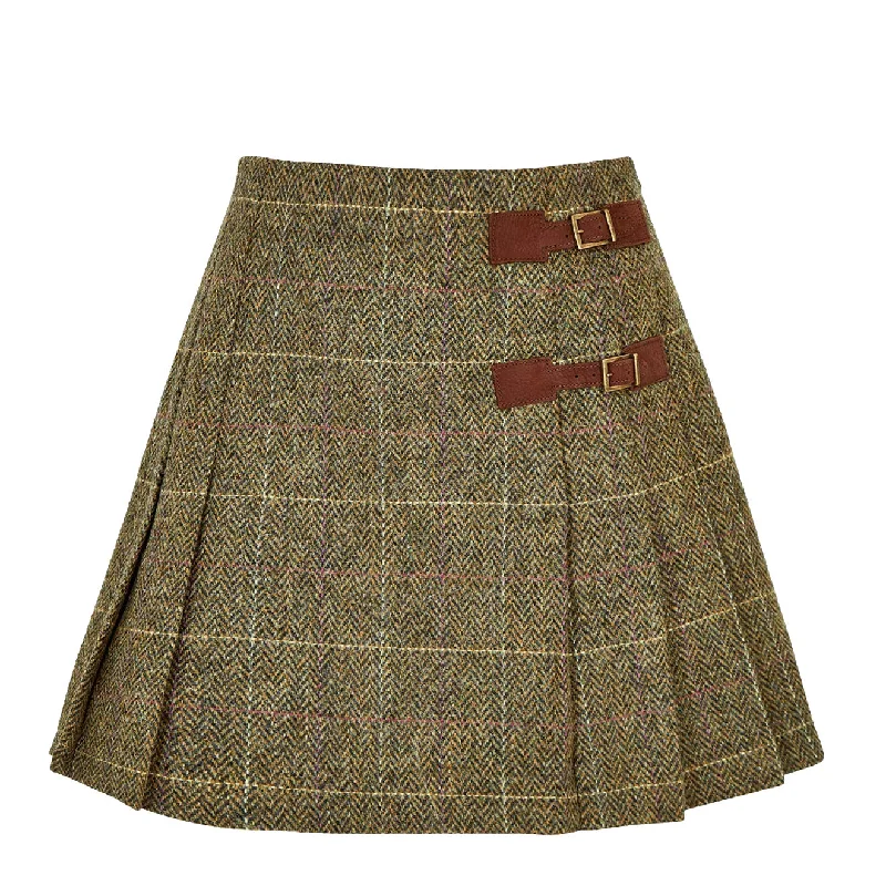 Dubarry Womens Blossom Pleated Tweed Skirt Thistle velvet skirt luxurious