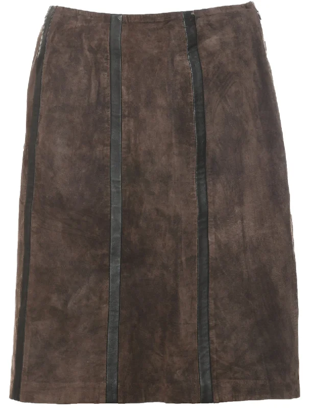 Suede A-line Skirt - M cashmere skirt fine