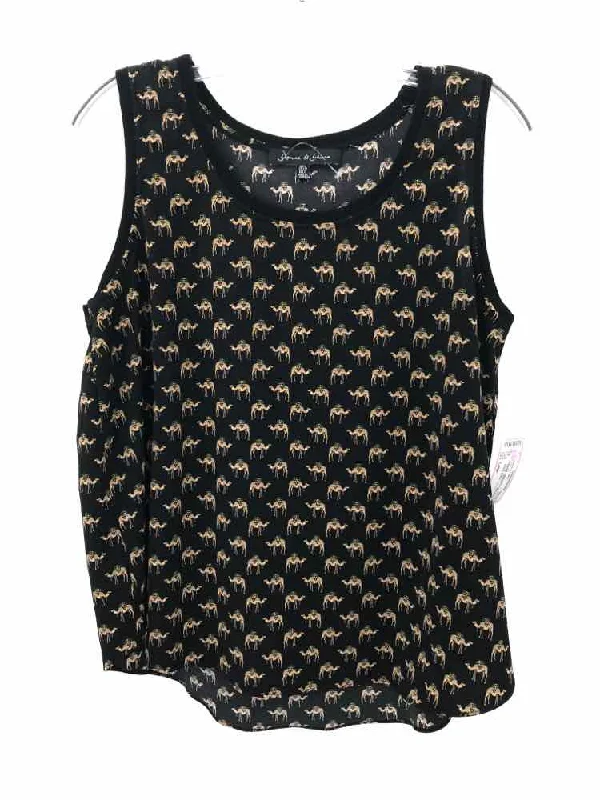 Pre-Owned Jasmine & Juliana Black Size Large Printed Tank Top long tank top