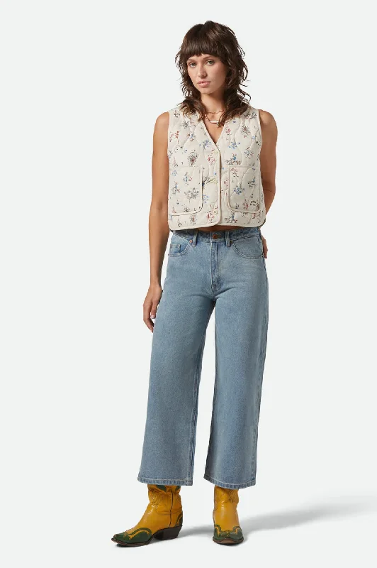 Margo Cropped 5-Pocket Pant - Light Denim Comfortable Jogging Pants