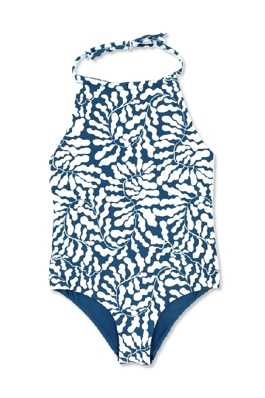 Navy Kelp Riviera reversible swimsuit Mesh Detail Bikini