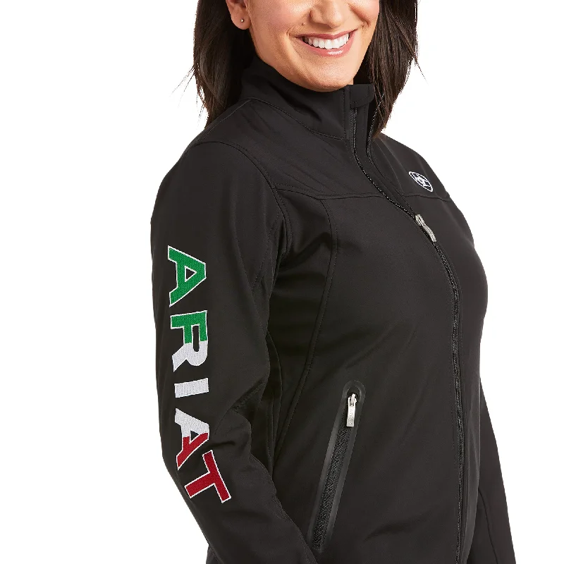 Women's Ariat Classic Team Mexico Softshell Water Resistant Jacket #10031428 Wool Jacket Cashmere Jacket Tweed Jacket