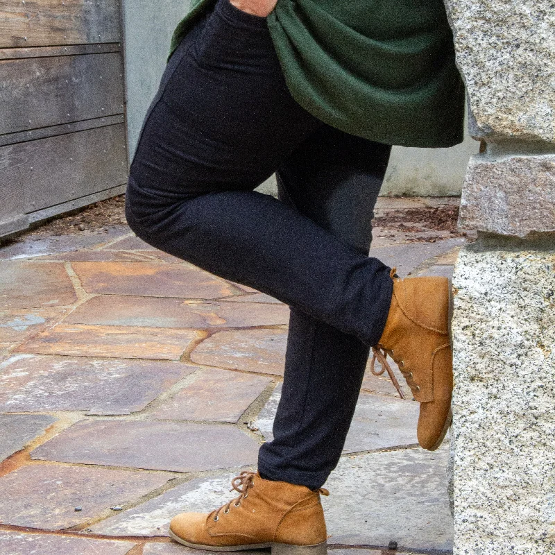 Hemp Fleece "Dreamy" Drishti Pants Chic Black Leggings