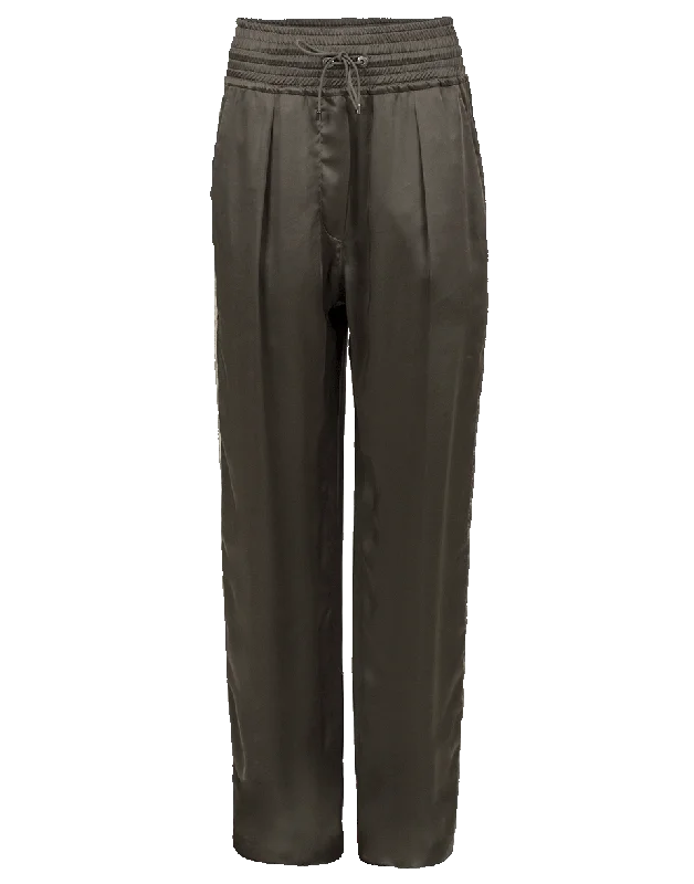 Liquid Satin Wide Leg Track Pant Casual Lounge Pants