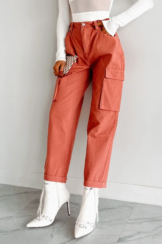 DOORBUSTER Finch Paperbag Cargo Pants (Mauve) Comfortable Maternity Pants
