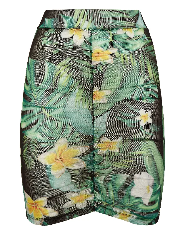 Mini Skirt Hawaii satin skirt smooth