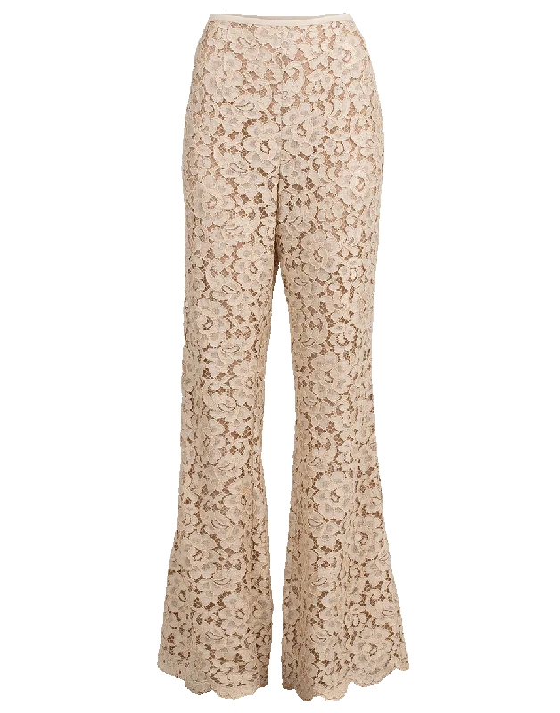 Lace Flare Pant Cozy Fitted Pants