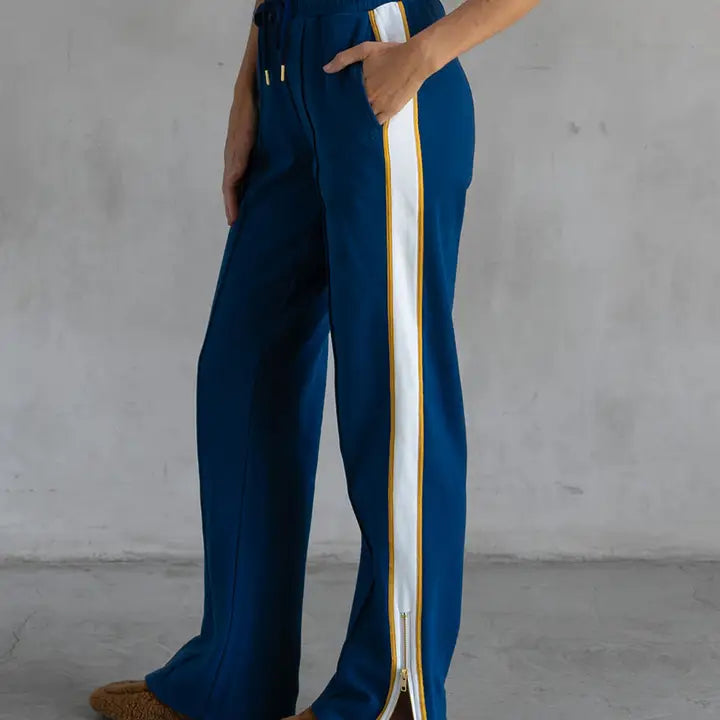 Jordan Interlock Pants Sailor Blue Chic Wool Trousers