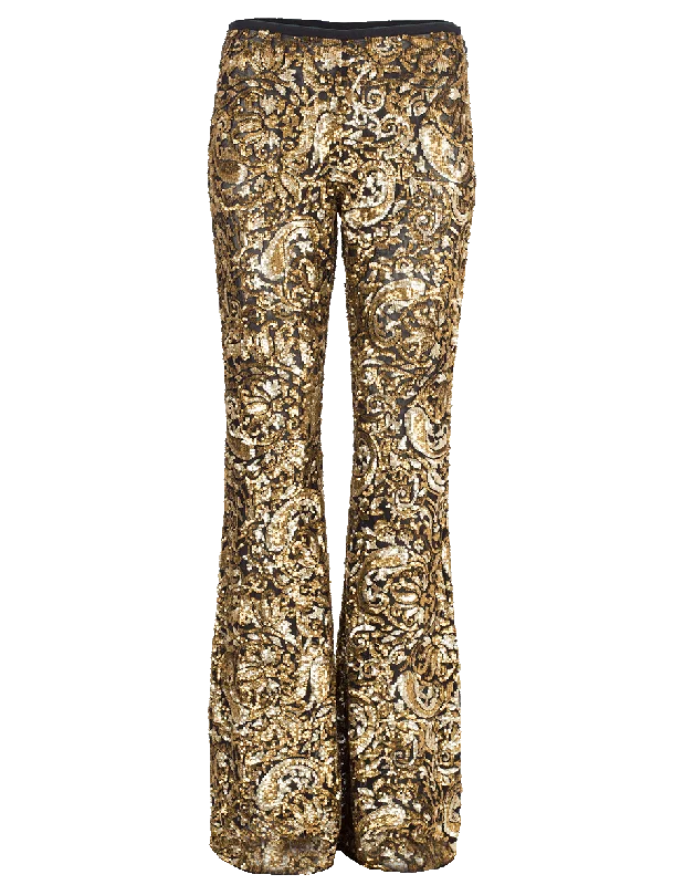 Paisley Paillette Flare Pant Stylish Harem Pants