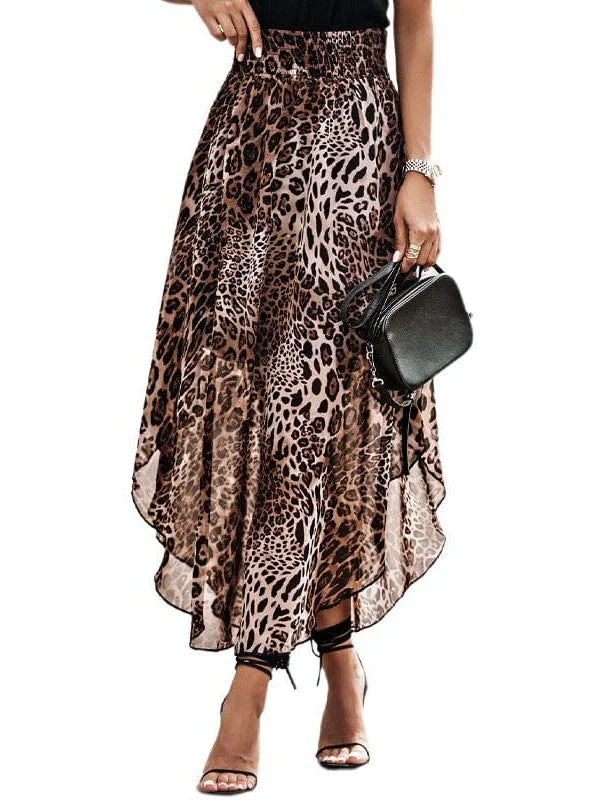 Edgy Leopard Print Skirt denim skirt fashionable