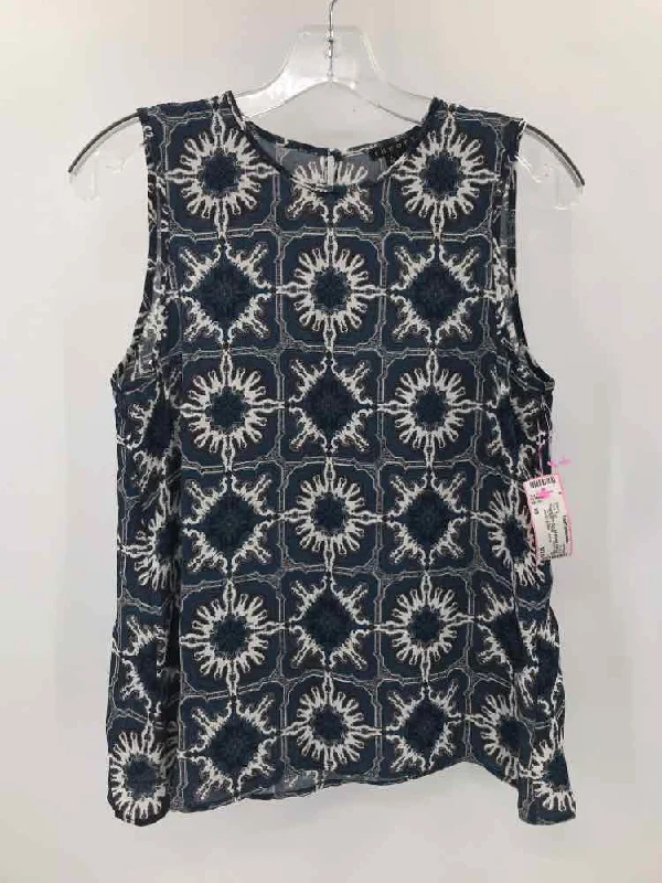 Pre-Owned Theory Blue Size XS Printed Tank Top bright tank top