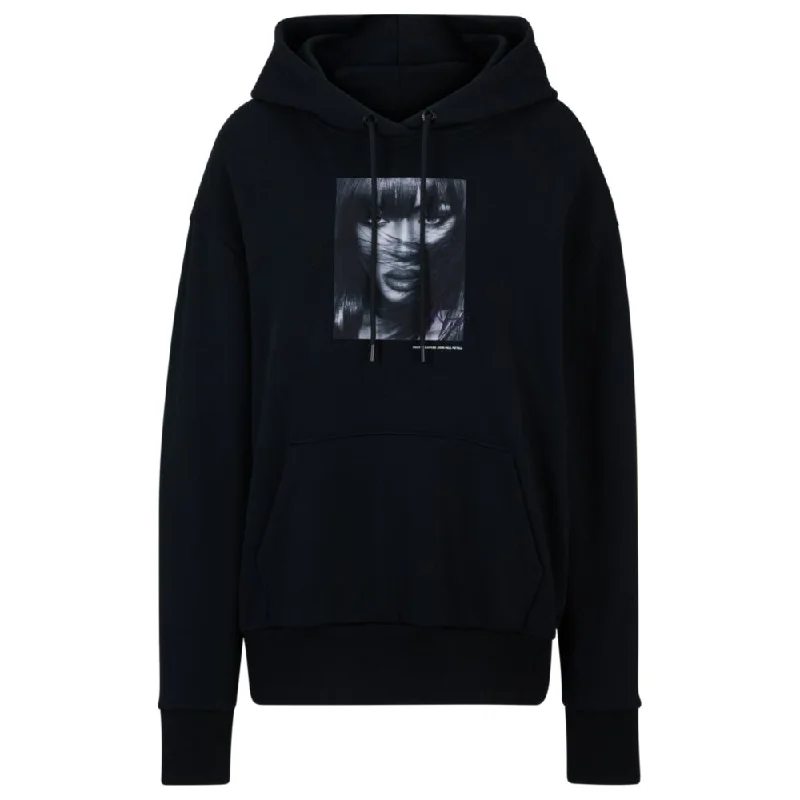 NAOMI x cotton-terry sweatshirt with ribbed trims Hoodie with Hem Contrast Bold Stylish NAOMI x cotton-terry sweatshirt with ribbed trims Hoodie with Hem Contrast Bold Stylish