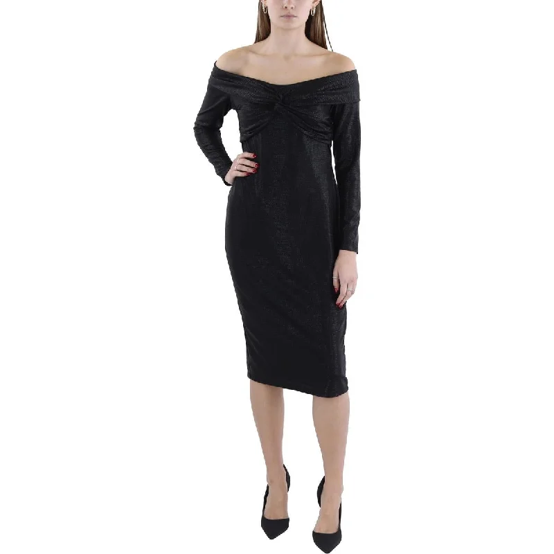 Womens Stretch Polyester Midi Dress Tunics Luxurious high-end
