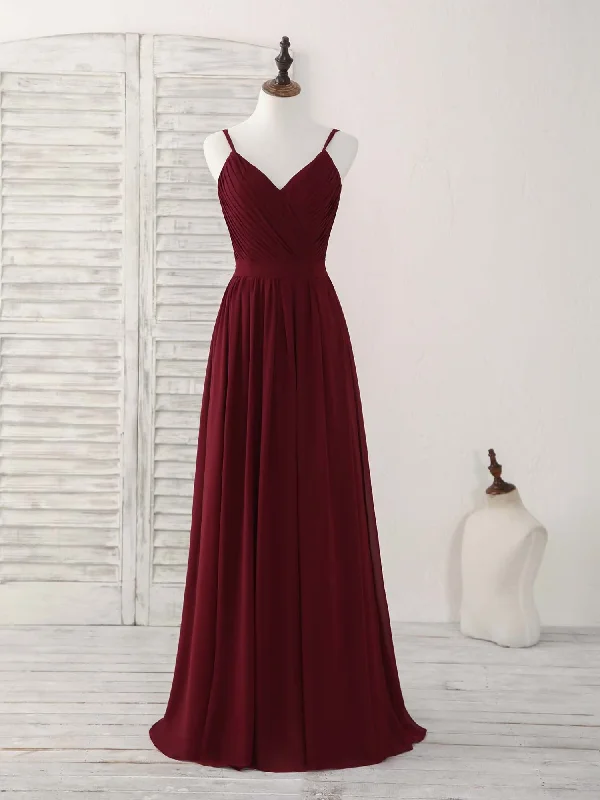 Burgundy V-Neck A-Line Formal Party Dress Bridesmaid Dress,DP1441 Tunics Short Trendy Burgundy V-Neck A-Line Formal Party Dress Bridesmaid Dress,DP1441 Tunics Short Trendy
