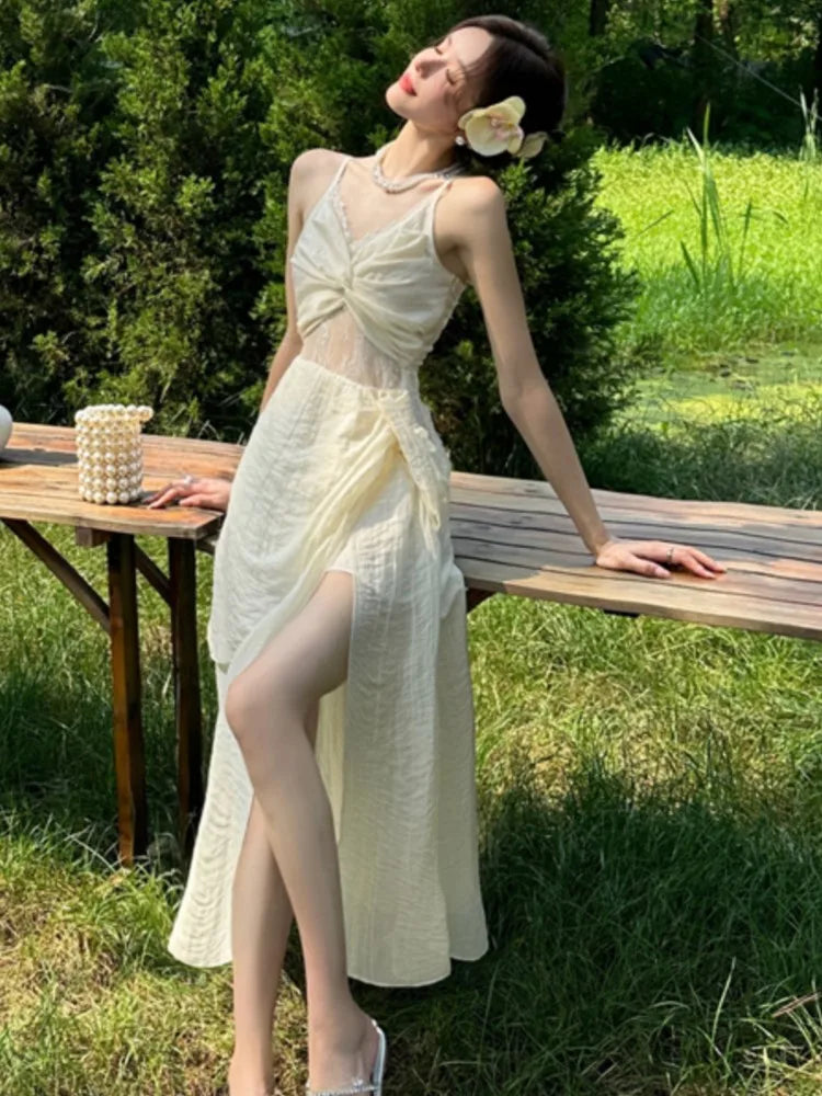 Advbridge Summer Hollow Out Womens Dresses French Style Spaghetti Strap Sleeveless Birthday Party Dress Korean Spring Casual Vestidos New Tunics Lace romantic Advbridge Summer Hollow Out Womens Dresses French Style Spaghetti Strap Sleeveless Birthday Party Dress Korean Spring Casual Vestidos New Tunics Lace romantic